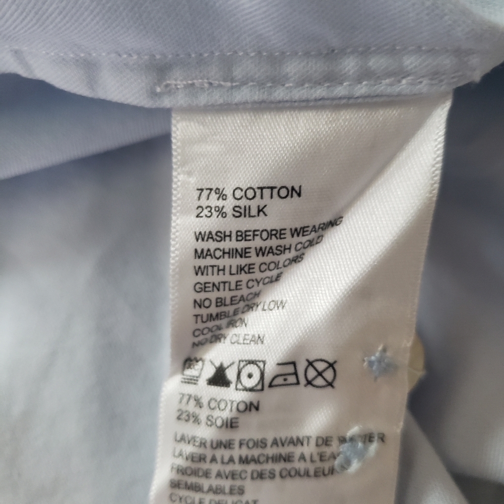 SOLD Tommy Bahama Mens Shirt Large Blue Long Slv Button Front Cotton Silk NEW - Picture 8 of 9